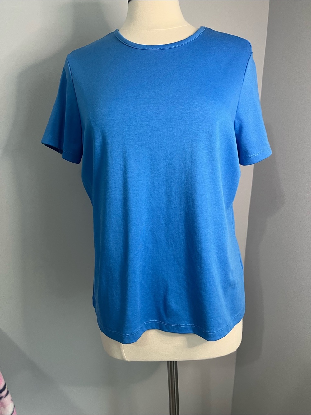 L.L. Bean Size L Blue Supima Cotton Short Sleeve Crewneck Tee T-Shirt Top
